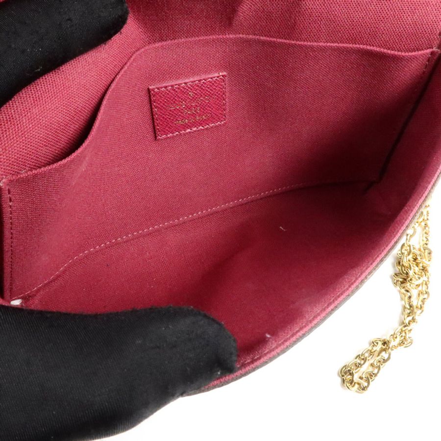 LOUIS VUITTON Monogram Pochette Felicie鏈帶肩背袋-4