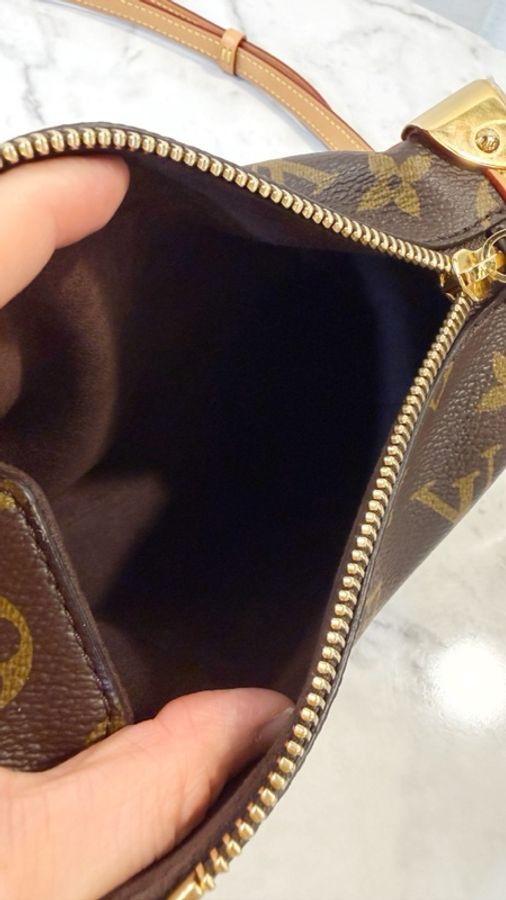 LV 原花金釦Slide Trunk PM手提肩斜背包M46815-12