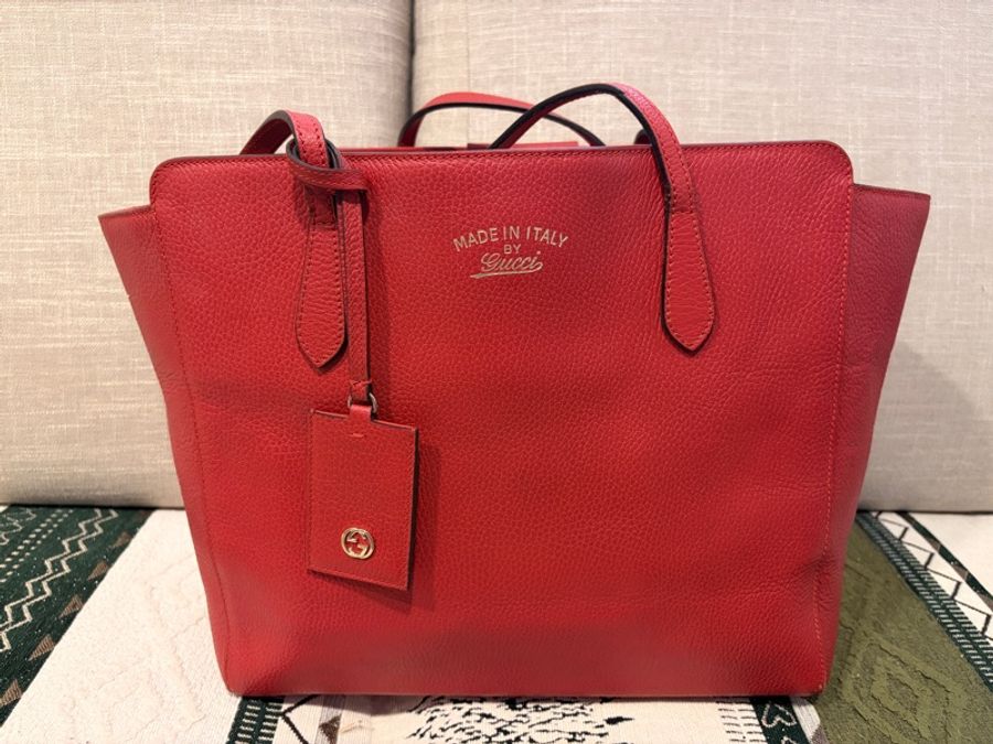 Gucci Swing 荔枝紋全皮托特包(Swing Tote)-1