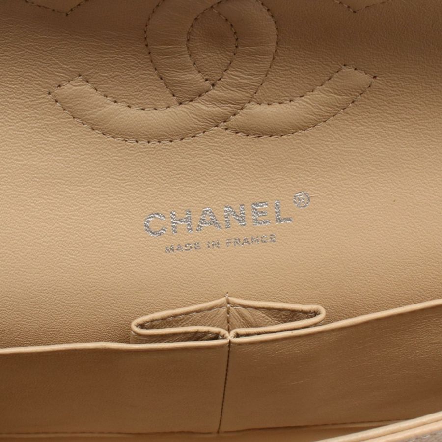 香奈兒 (CHANEL) Matelasse W 翻蓋肩背包 A01112 皮革 米色 二手 女士 SHW CC-3