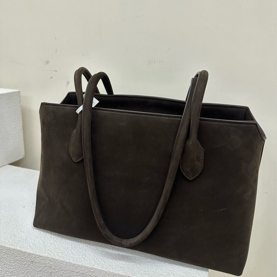 全新閑置 the row Terrasse 長管狀肩帶 小牛皮 單肩包 深棕色-5