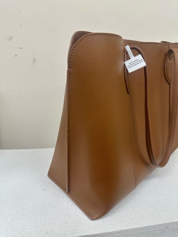 全新閑置 Furla 字母Logo標誌 皮革 托特包Tote包購物袋手提包 乾邑白蘭地 托特包-3
