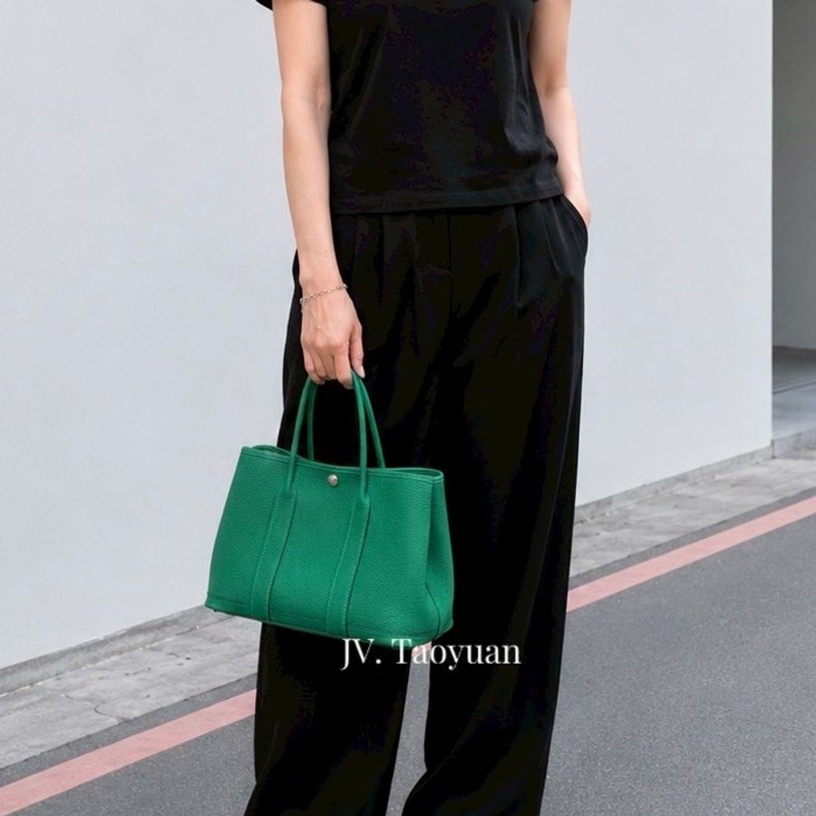 HERMES 💚6W薄荷綠TC皮Gp30托特包H051568-9