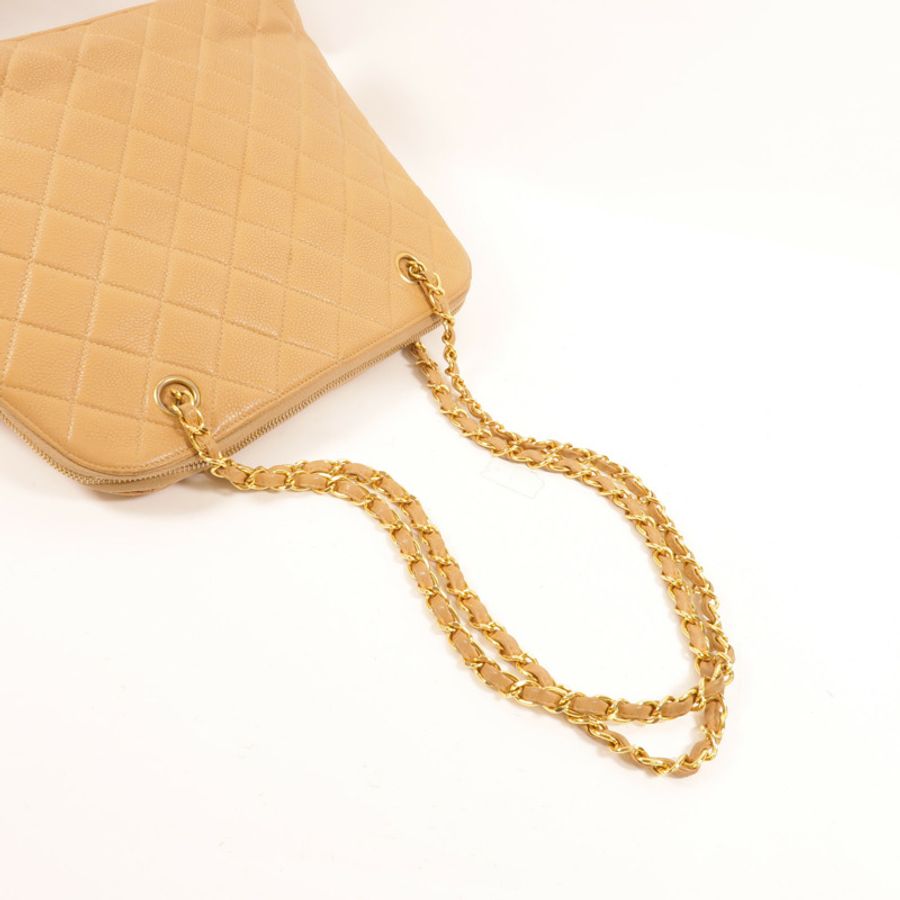 CHANEL 牛皮皮革Vintage Chain Shoudler肩背袋-5