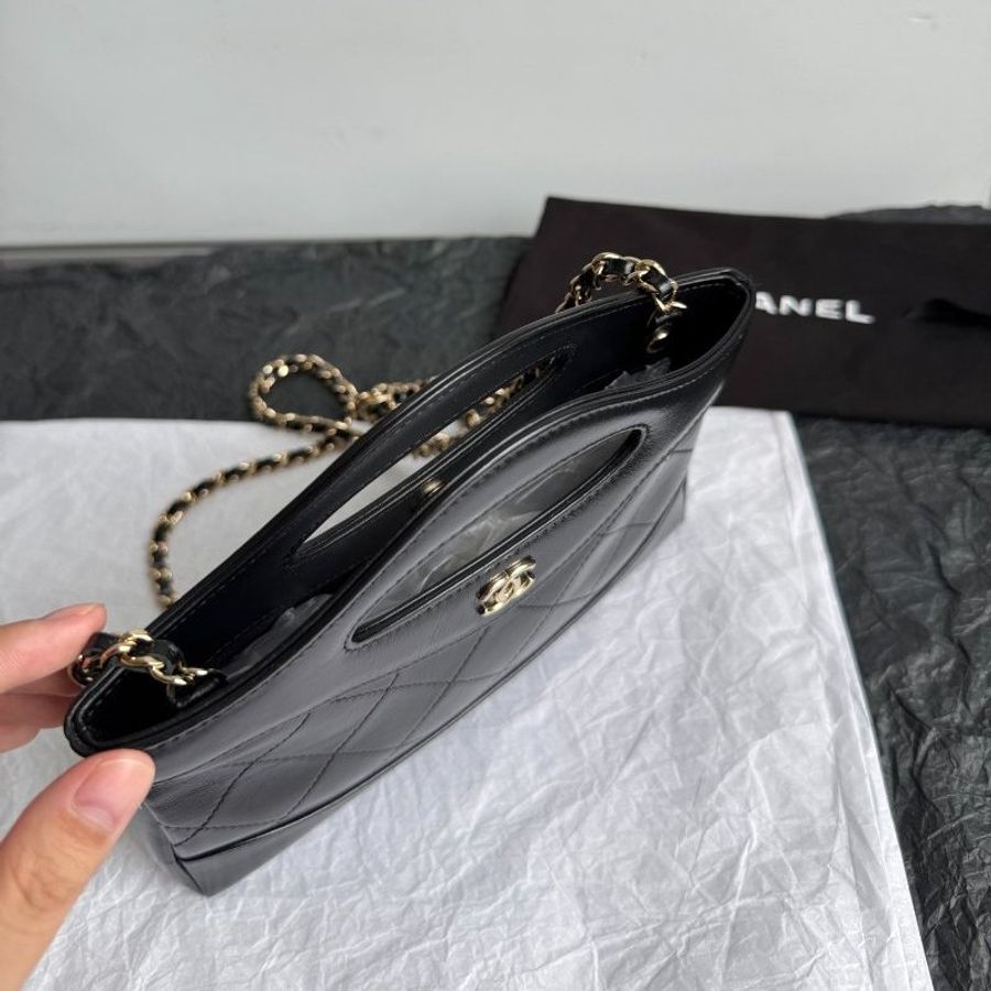 芯片款 香奈兒/Chanel 31Bag Nano黑色全皮鏈條包-4