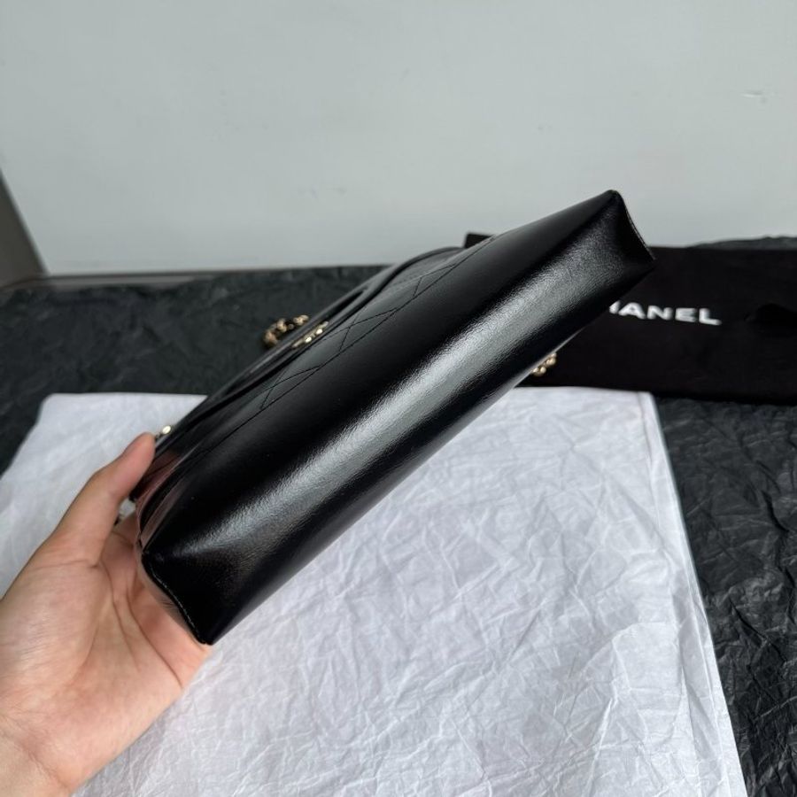 芯片款 香奈兒/Chanel 31Bag Nano黑色全皮鏈條包-5