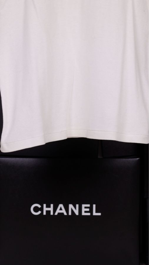 Chanel 90年春夏海报款蝴蝶结CC logo短袖T恤-18