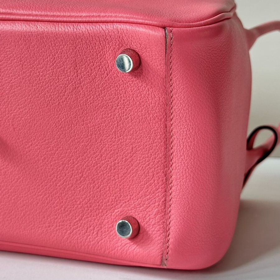 HERMES Lindy 26 粉色 銀釦 D刻 肩背包 現貨-4