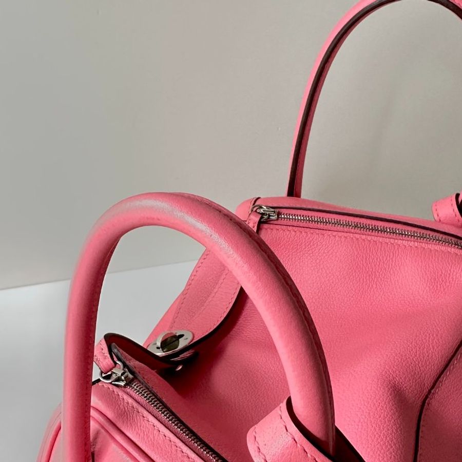 HERMES Lindy 26 粉色 銀釦 D刻 肩背包 現貨-6