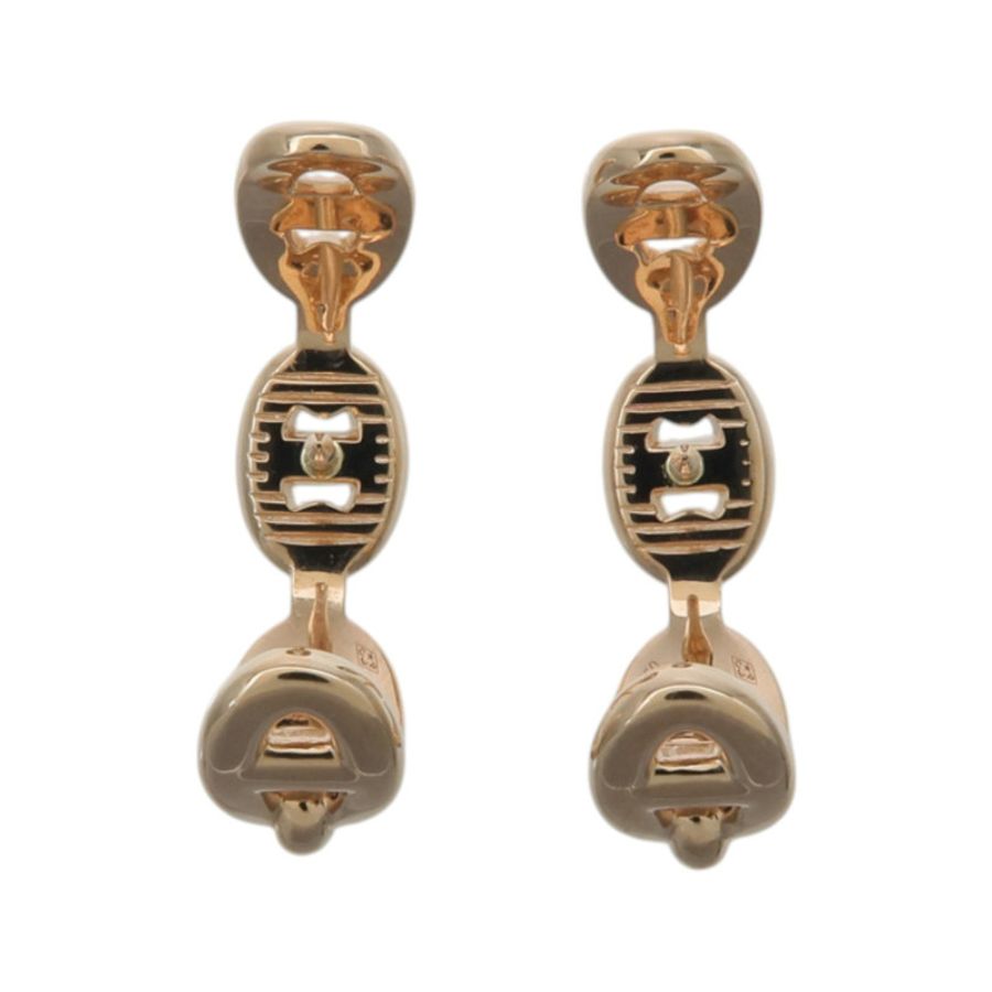 HERMES 18K玫瑰金Chaine D'aucre Enchainee耳環-2