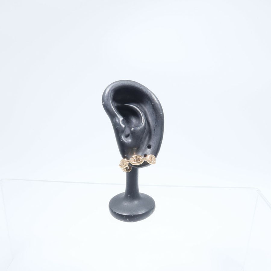 HERMES 18K玫瑰金Chaine D'aucre Enchainee耳環-5