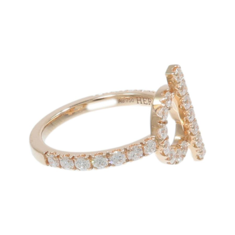 HERMES 18K玫瑰金Finesse Ring鑽石戒指-3