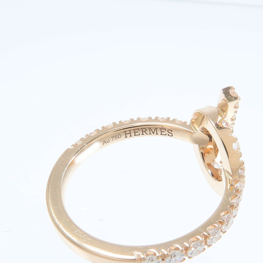 HERMES 18K玫瑰金Finesse Ring鑽石戒指-4