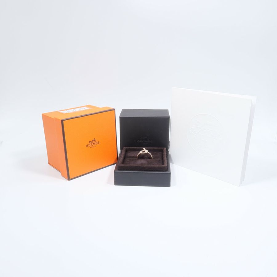 HERMES 18K玫瑰金Finesse Ring鑽石戒指-8