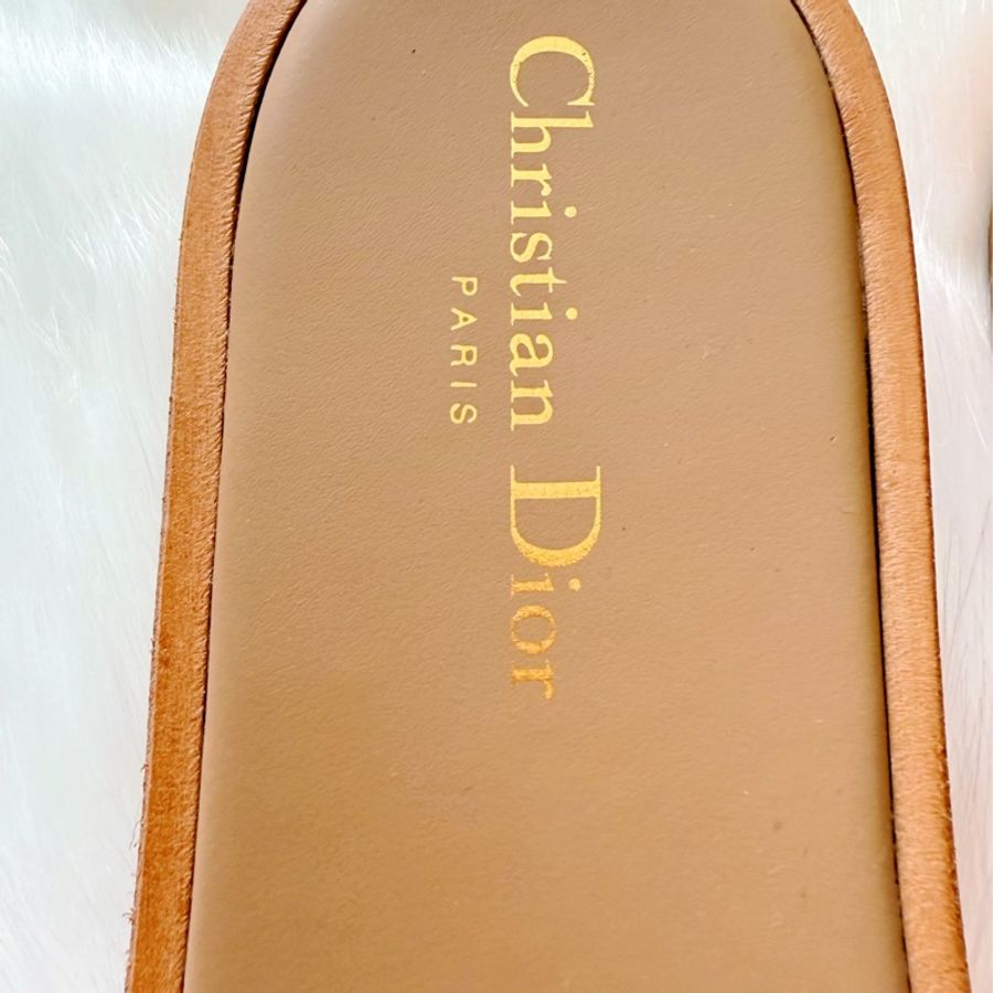 Dior 絕美粉色Logo刺繡 厚底拖鞋 37號-5