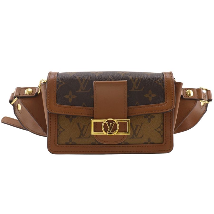 Louis Vuitton Daufine 腰包,Monogram Reverse,2-Way Clutch,M44586,帆布,2018 款,棕色,GI4198,2 Way,磁扣,女士。-0