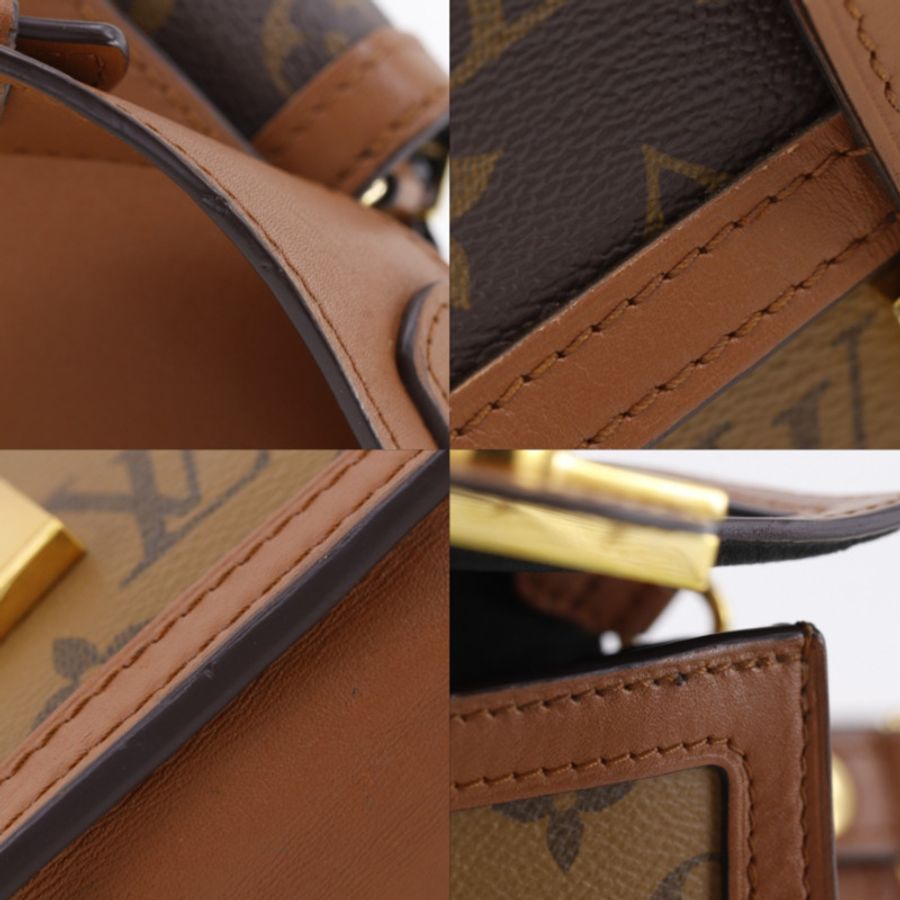 Louis Vuitton Daufine 腰包,Monogram Reverse,2-Way Clutch,M44586,帆布,2018 款,棕色,GI4198,2 Way,磁扣,女士。-11