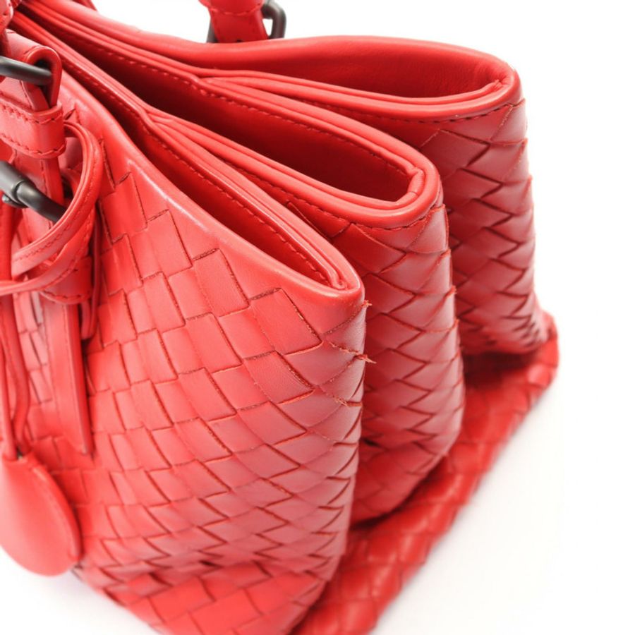 BOTTEGA VENETA Intrecciato 小號 Roma 斜背包手提包 337303 皮革 紅色 二手-7