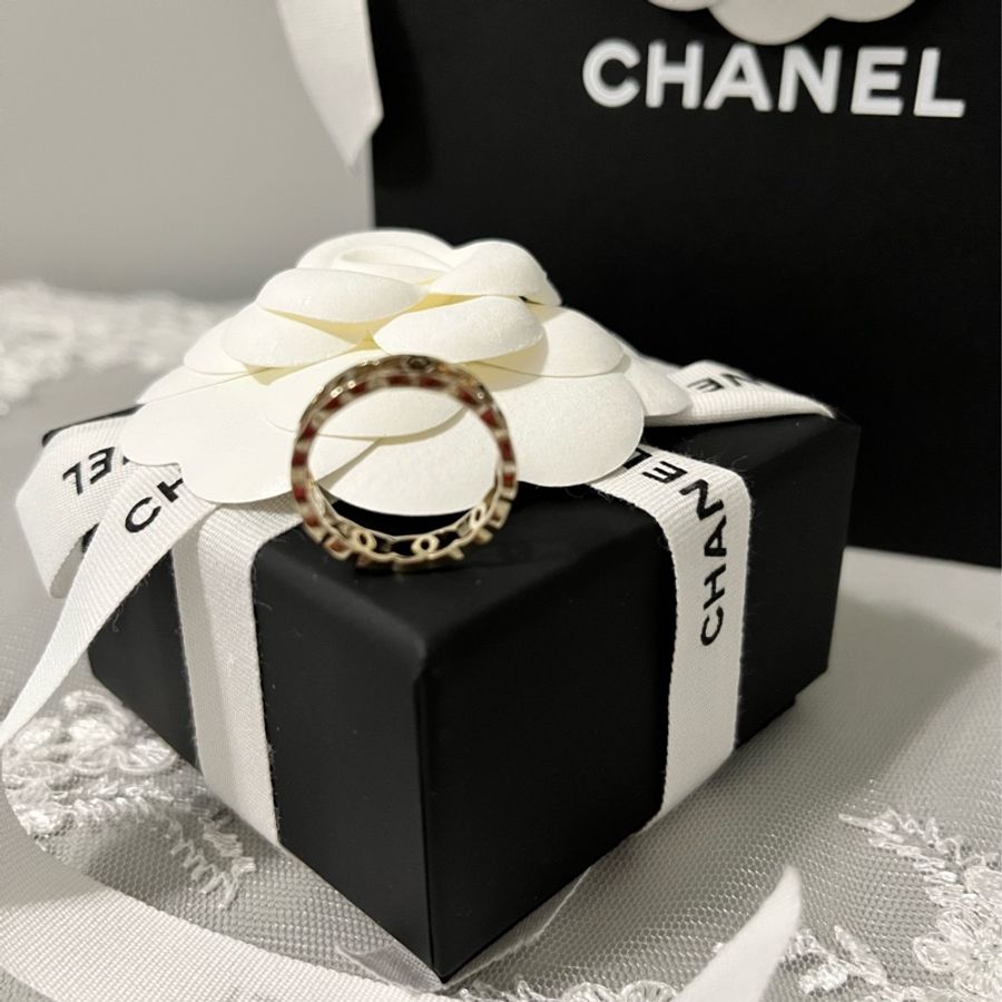 CHANEL 香奈兒《全新》26A 雙C Logo 簍空戒指|52號 淡金色|專櫃正品|完整包裝-5