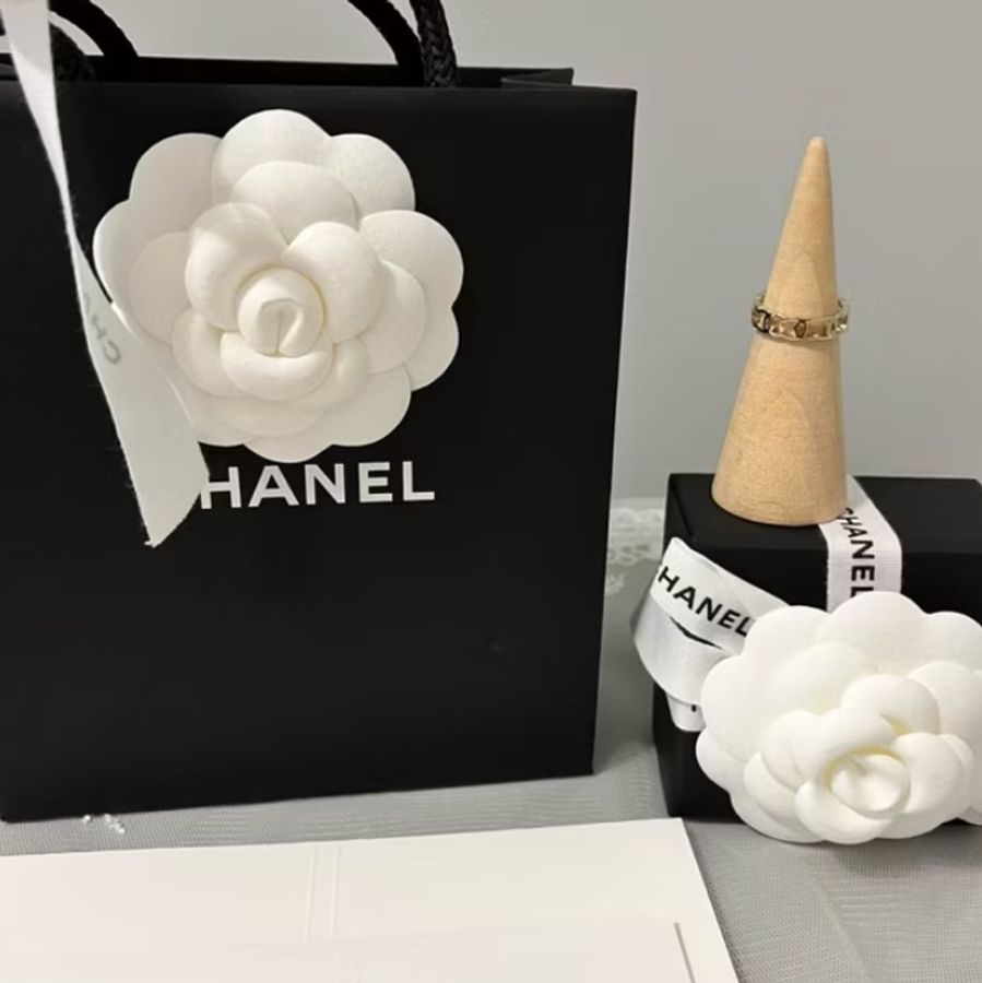 CHANEL 香奈兒《全新》26A 雙C Logo 簍空戒指|52號 淡金色|專櫃正品|完整包裝-19