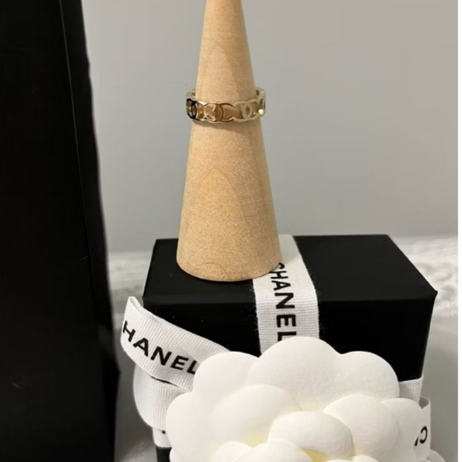 CHANEL 香奈兒《全新》26A 雙C Logo 簍空戒指|52號 淡金色|專櫃正品|完整包裝-20
