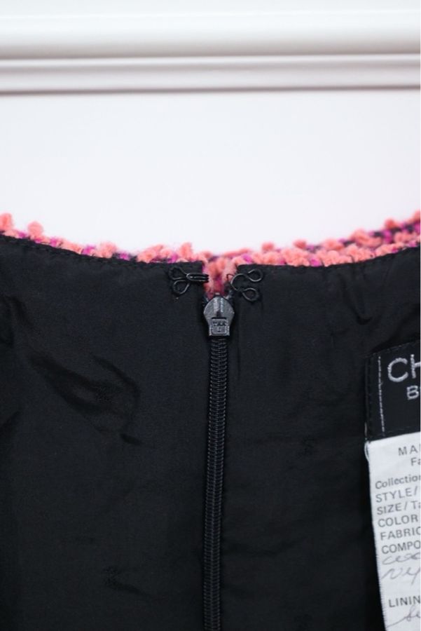 Chanel 94年树莓粉粗花呢半裙-5