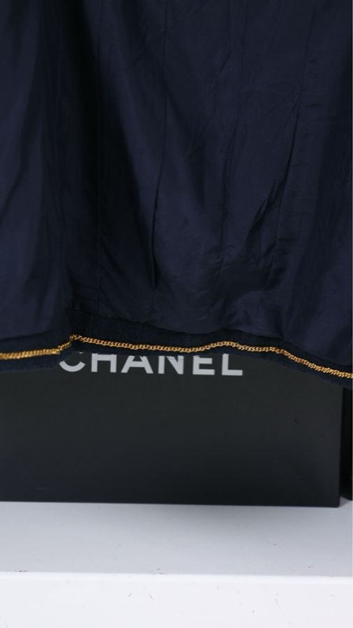 Chanel 94年海军蓝单排扣外套-19