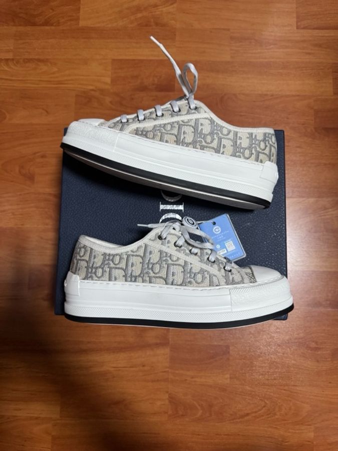 Dior新款厚底鞋迪奧Walk'n Oblique刺繡CD灰色 37.5碼-0
