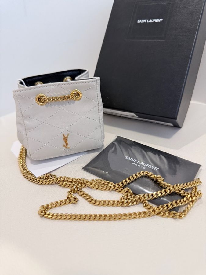 Saint Lauren✨YSL 657563 Notia mini 菱格紋鏈條小包燒賣包 耳機包耳機的家-6