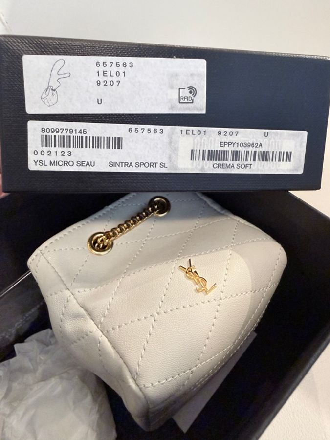 Saint Lauren✨YSL 657563 Notia mini 菱格紋鏈條小包燒賣包 耳機包耳機的家-23