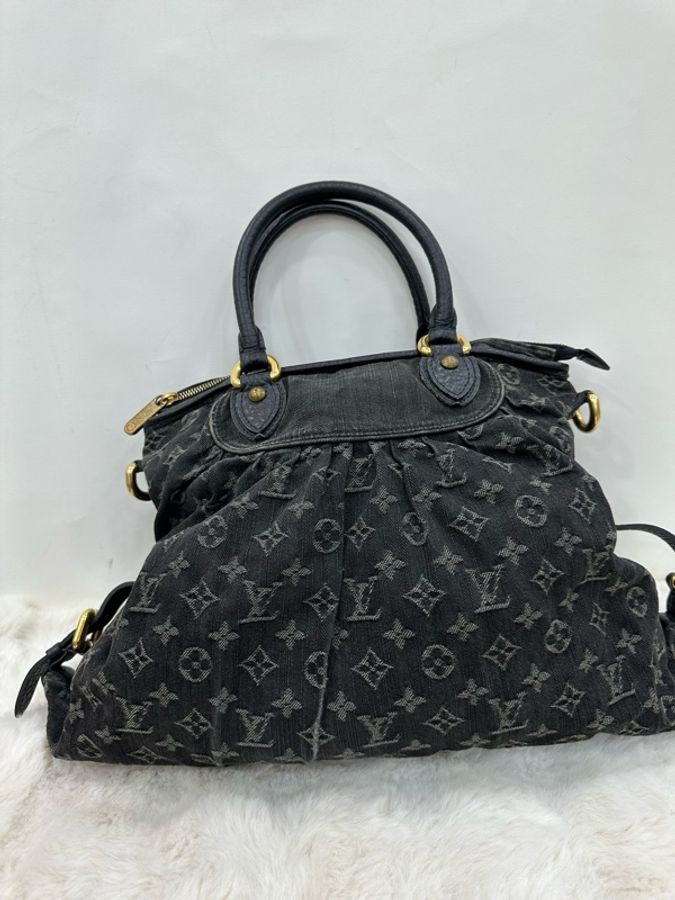 LV牛仔包 灰黑色牛仔丹寧 cabby,沒有肩帶-2