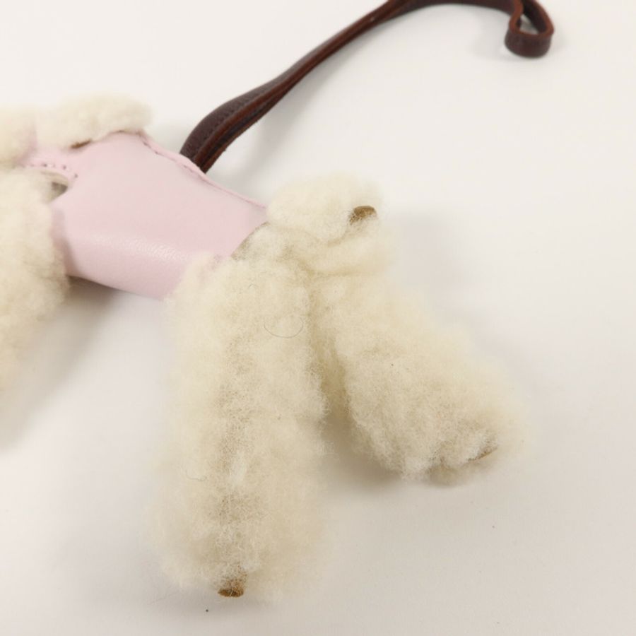 HERMES 羊毛/Milo皮革Budy Charm掛飾Mauve Pale-9