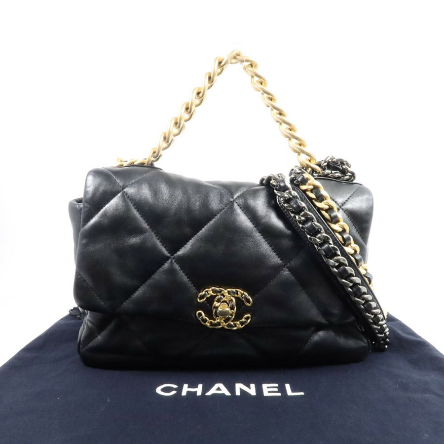 CHANEL 羊皮皮革Chanel 19 Medium手挽肩背兩用袋-8