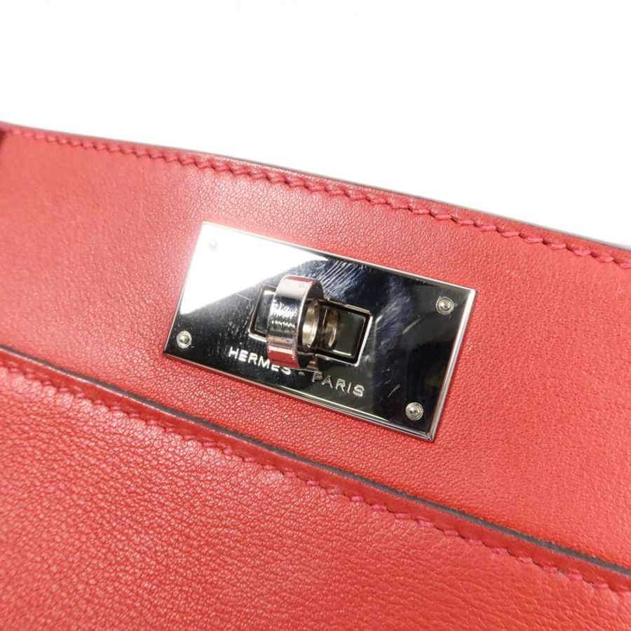 HERMES Swift皮革Tool Box 20手挽肩背兩用袋Vermillion-13