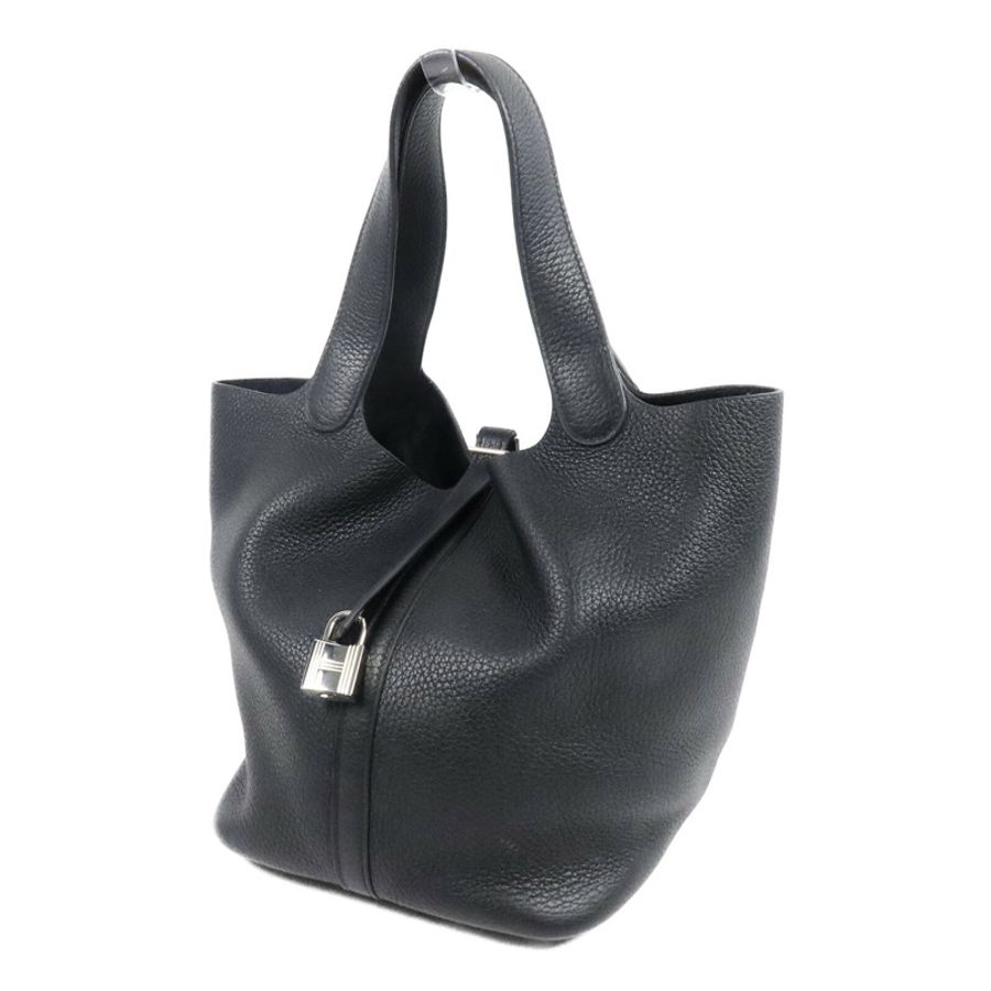 HERMES Clemence皮革 Picotin MM手挽袋Noir-2