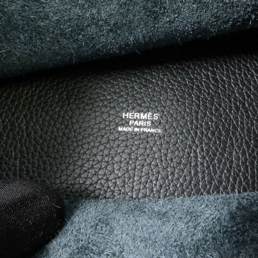 HERMES Clemence皮革 Picotin MM手挽袋Noir-5