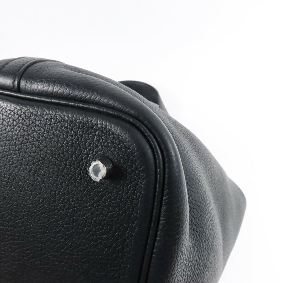 HERMES Clemence皮革 Picotin MM手挽袋Noir-11