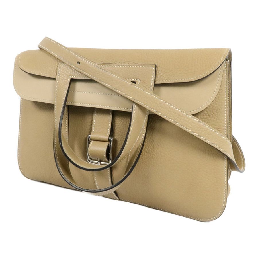 HERMES Clemence皮革Halzan 31手挽肩背兩用袋Trench-2