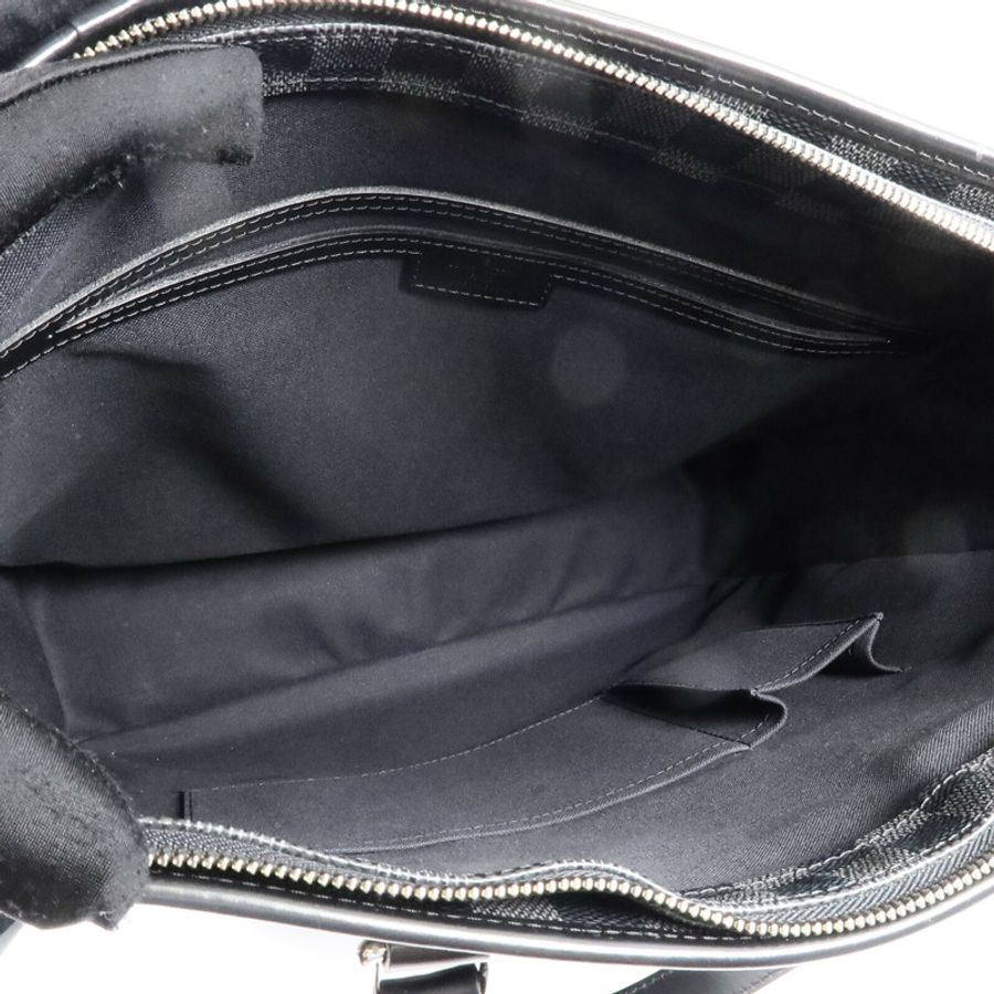 LOUIS VUITTON Damier Graphite Tadao MM銀扣手挽肩背兩用袋-4
