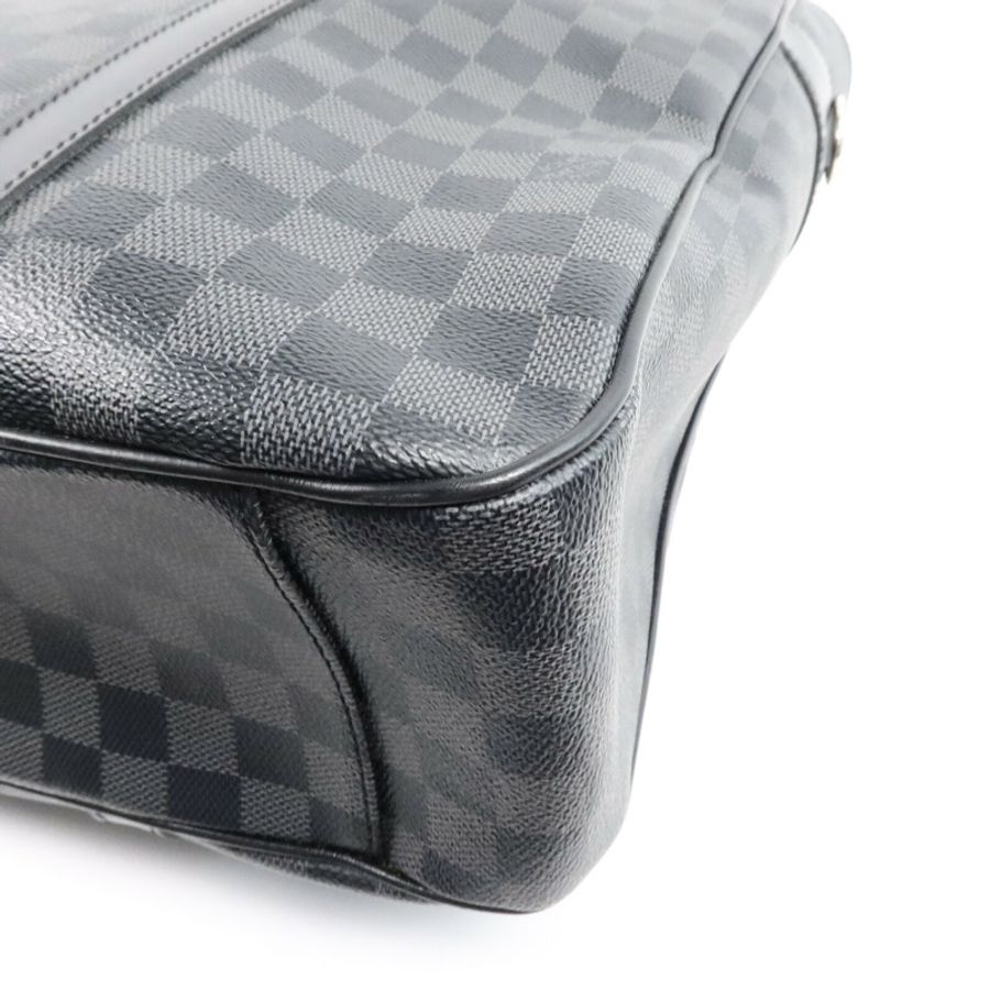 LOUIS VUITTON Damier Graphite Tadao MM銀扣手挽肩背兩用袋-11