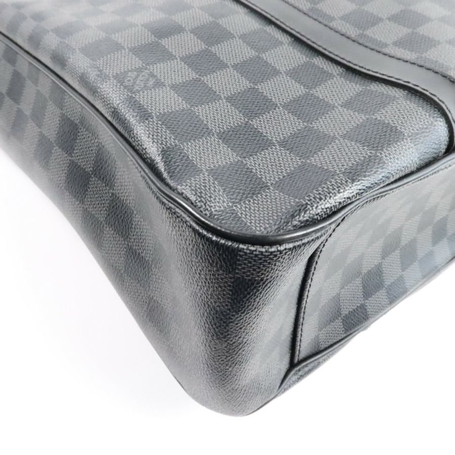 LOUIS VUITTON Damier Graphite Tadao MM銀扣手挽肩背兩用袋-12