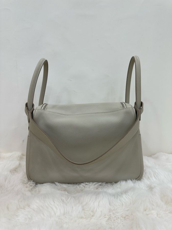 Hermes 愛馬仕Lindy26冰川白 銀扣TC皮 evercolor皮 A刻-3