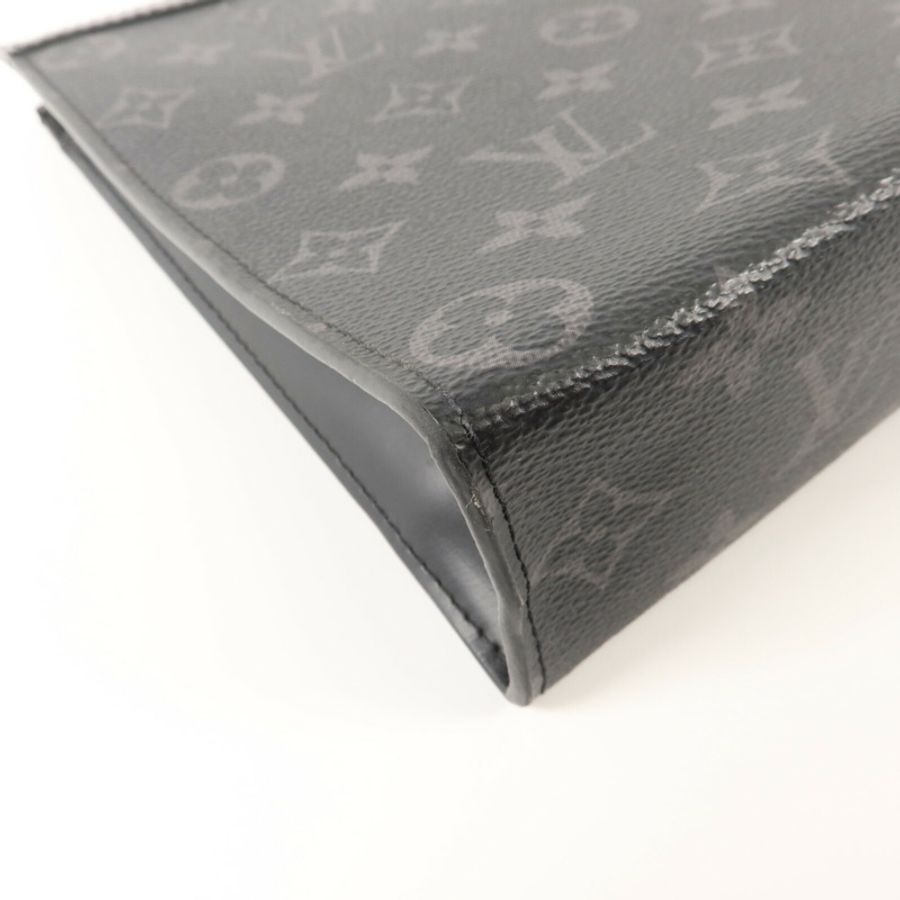 LOUIS VUITTON Monogram Eclipse Pochette Voyage MM銀扣手拿包-8