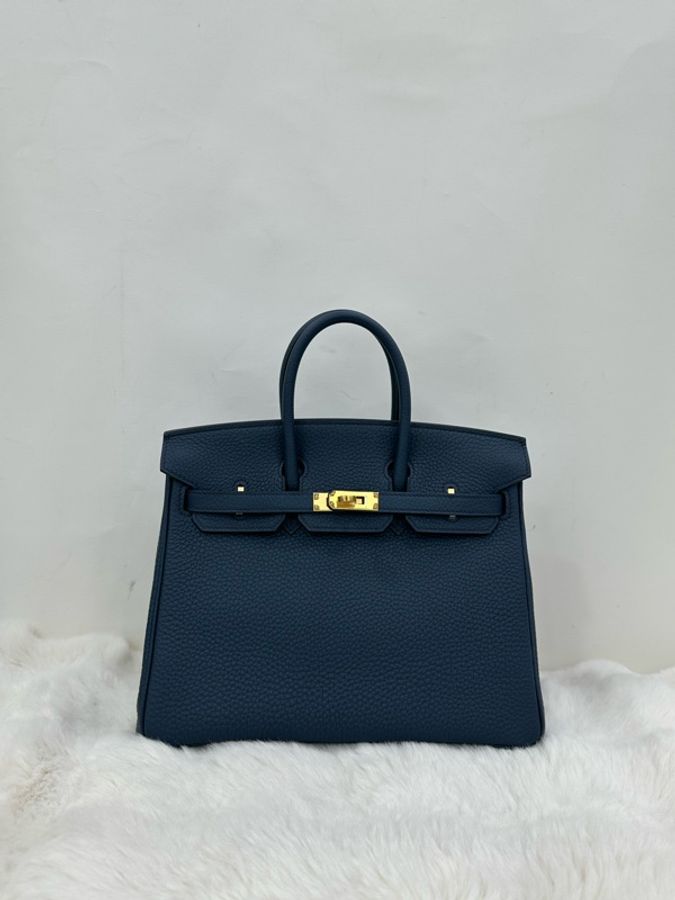 Hermes 愛馬仕 Birkin25 7P 普魯士藍金扣 W刻 全新有購證-1
