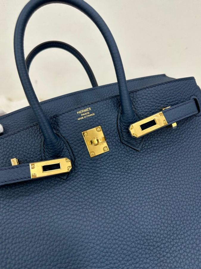 Hermes 愛馬仕 Birkin25 7P 普魯士藍金扣 W刻 全新有購證-7