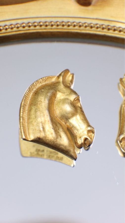 Hermes素金马头形状耳夹-2