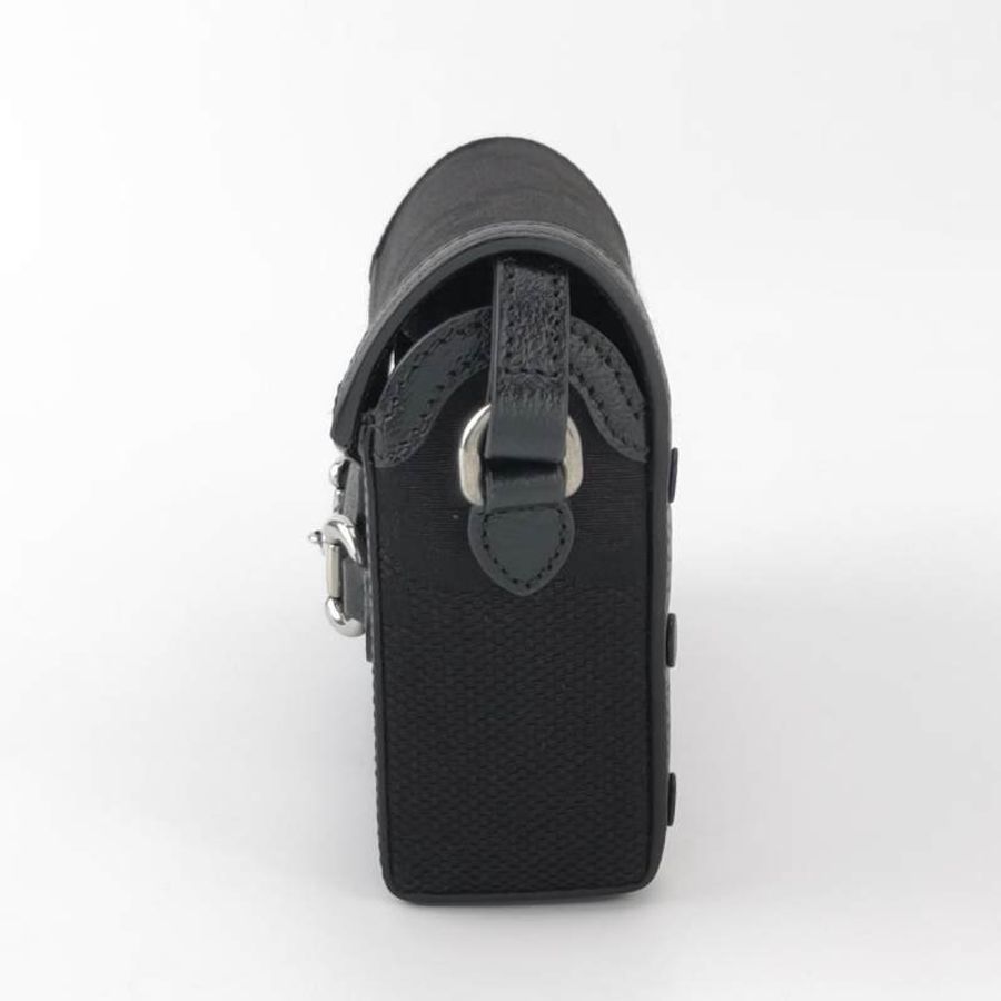 Gucci 1955迷你牛皮帆布純色拼接馬銜扣斜背包單肩包-2