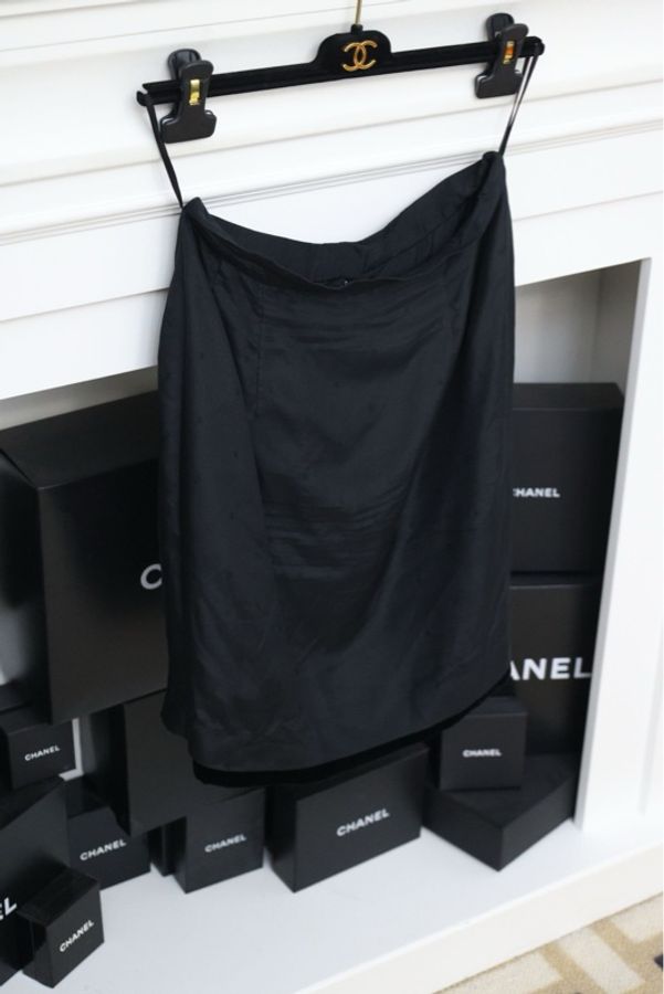 Chanel 93年秋冬秀款黑金丝绒双排扣套装-12