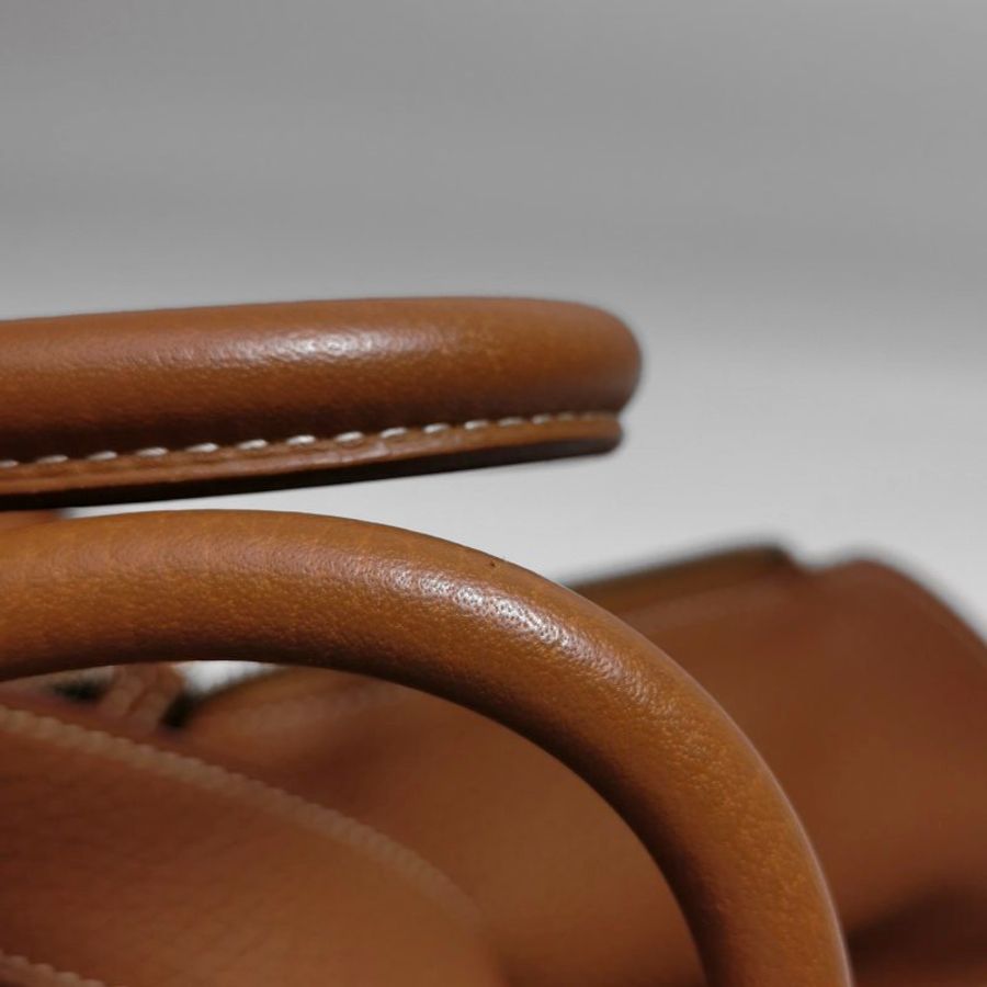 Hermes Lindy30旋扣單肩包Clemence(TC)牛皮銀扣37金棕框R刻-18