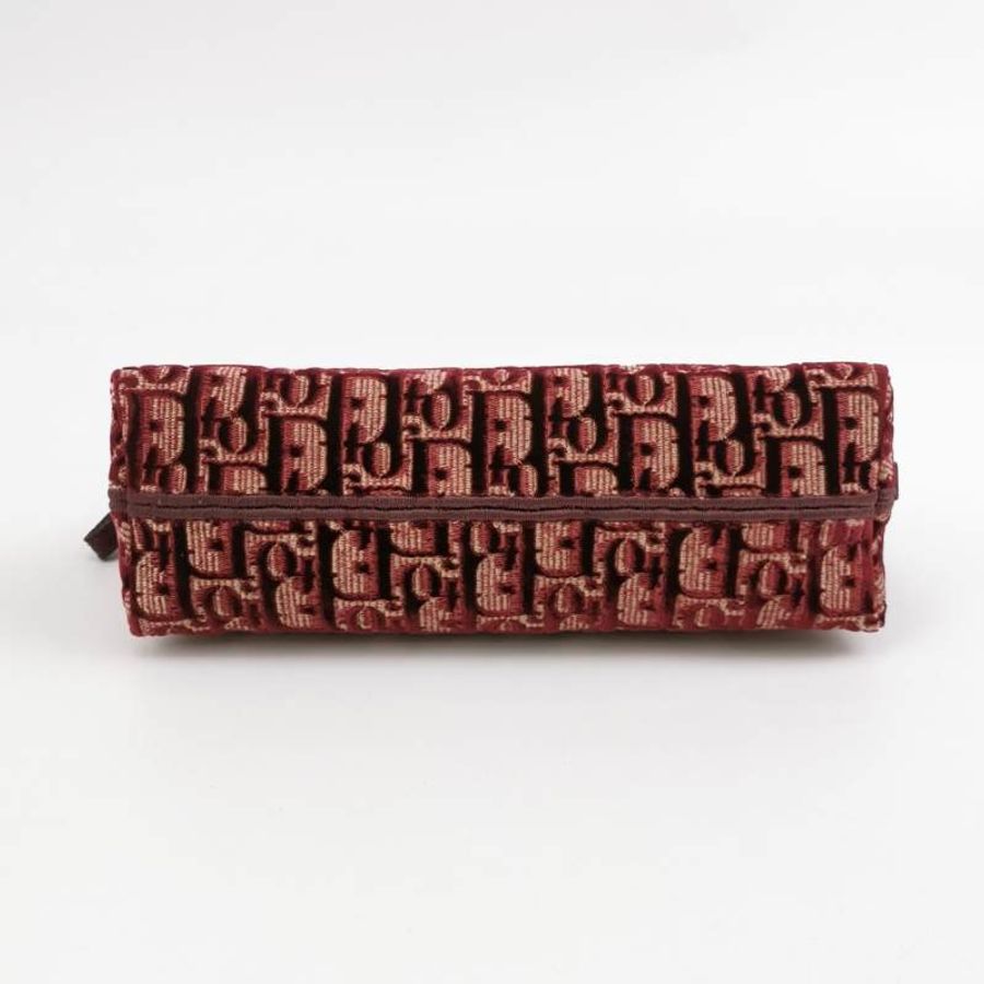 Dior 牛皮帆布絨布Oblique老花字母Logo手拿包-4